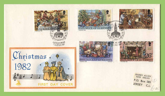 Guernsey 1982 Christmas set on First Day Cover
