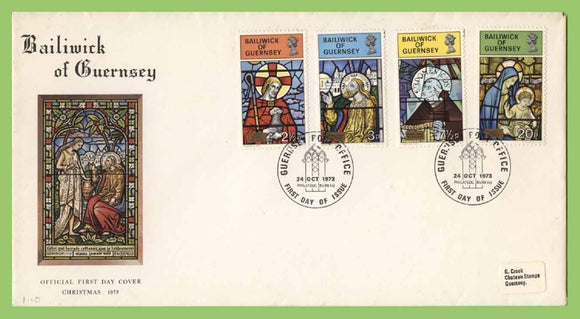 Guernsey 1973 Christmas set on First Day Cover