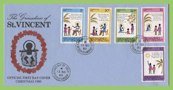 St Vincent (Grenadines) 1980 Christmas set on First Day Cover