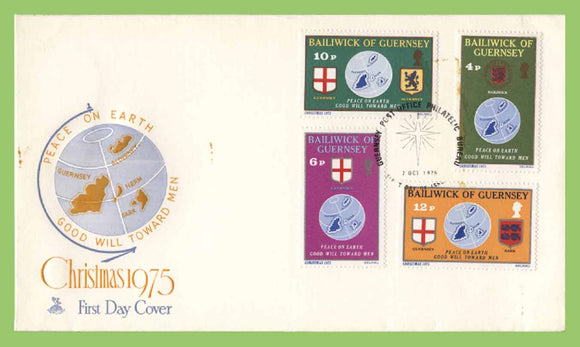 Guernsey 1975 Christmas set on First Day Cover