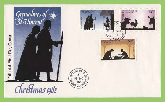 St Vincent (Grenadines) 1982 Christmas set on First Day Cover