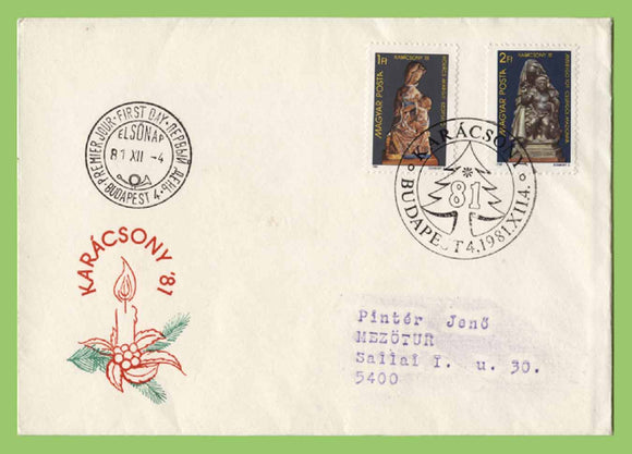 Hungary 1981 Christmas set on First Day Cover