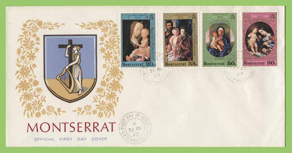 Montserrat 1973 Christmas set on First Day Cover