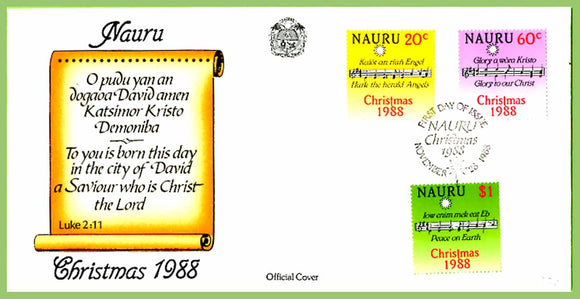 Nauru 1988 Christmas issue, Music set First Day Cover