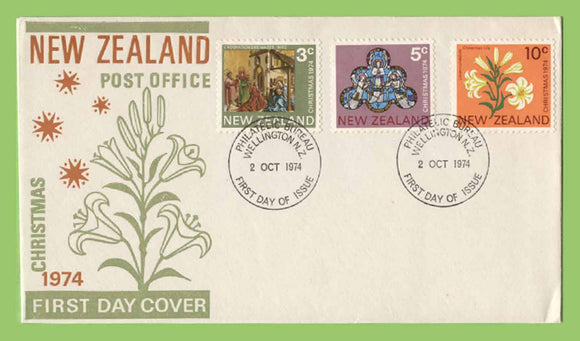 New Zealand 1974 Christmas set on u/a First Day Cover, Wellington
