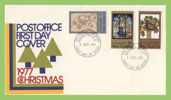 New Zealand - 1977 Christmas set on First Day Cover, Wanganui