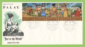 Palau 1986 Christmas set on First Day Cover
