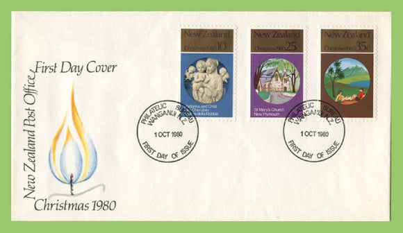 New Zealand - 1980 Christmas set on First Day Cover, Wanganui