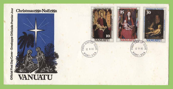 Vanuatu 1980 Christmas set on First Day Cover