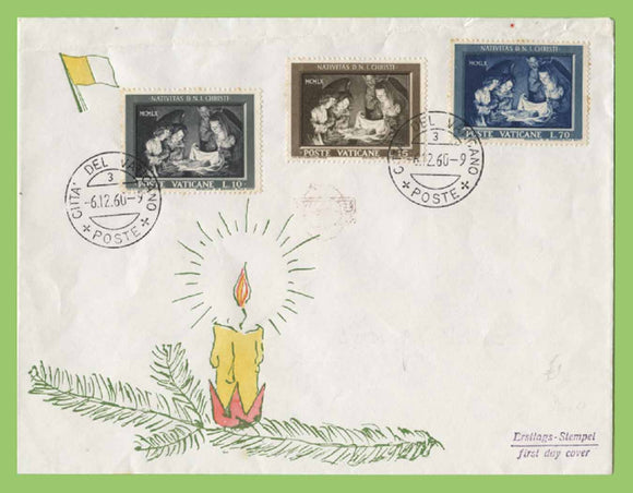 Vatican 1960 Christmas set on First Day Cover
