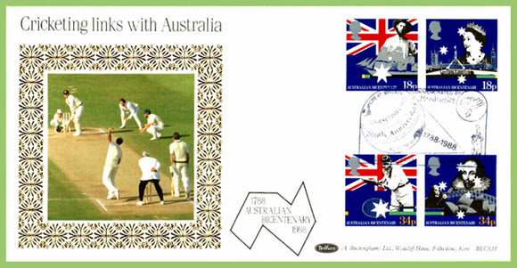G.B. 1988 Australian Bicentenary set on Benham First Day Cover, Lords, London