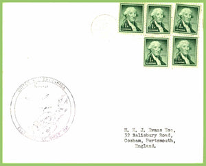 U.S.A. 1960 Arctic, Ellesmere Ice Shelf cachet cover, 5 x 1c stamps