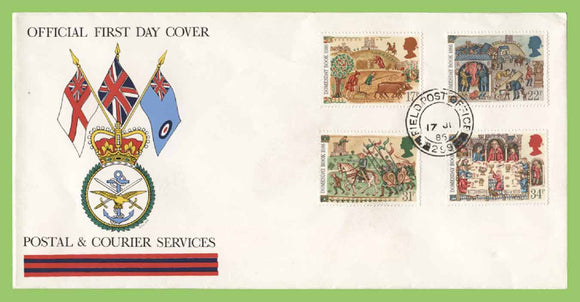 G.B. 1986 Medieval Life set on British Forces First Day Cover, BFPS 299