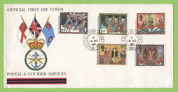 G.B. 1986 Christmas set on British Forces First Day Cover, BFPS 988