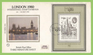 G.B. 1980 London 80 miniature sheet on Benham First Day Cover, London SW