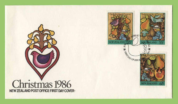 New Zealand - 1986 Christmas set on First Day Cover, Bureau