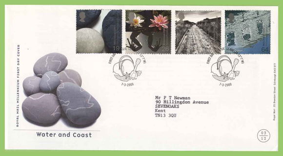 G.B. 2000 Water & Coast set on Royal Mail First Day Cover, Llanelli