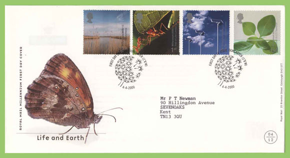 G.B. 2000 Life & Earth set on Royal Mail First Day Cover, Doncaster