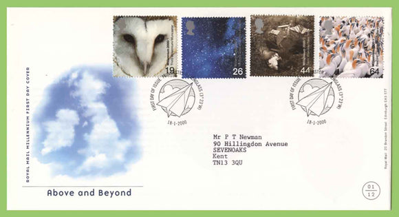 G.B. 2000 Above & Beyond set on Royal Mail First Day Cover, Ravenglass