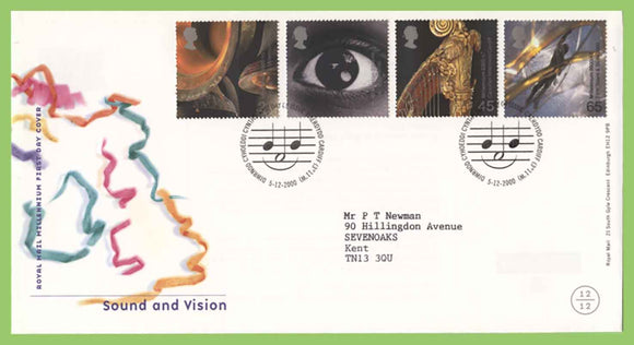 G.B. 2000 Sound & Vision set on Royal Mail First Day Cover, Cardiff