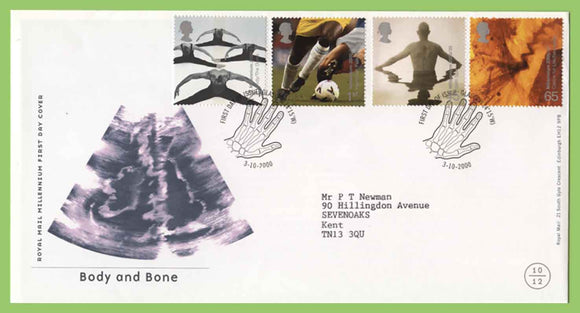 G.B. 2000 Body & Bone set on Royal Mail First Day Cover, Glasgow