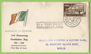 Ireland 1958 Anniversary of Constitution Day 3p First Day Cover
