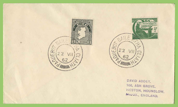 Ireland 1962 cover with Paquebot cancels