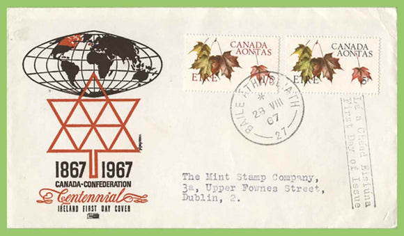 Ireland 1967 Canadian Centennial set on First Day Cover