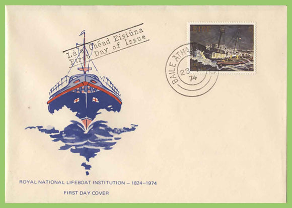 Ireland 1974 150th Anniv of RNLI issue (lifeboat) First Day Cover