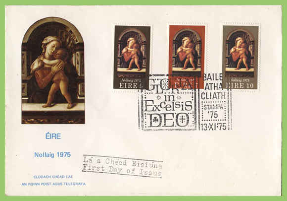 Ireland 1975 Christmas set u/a First Day Cover, Stampa cancel