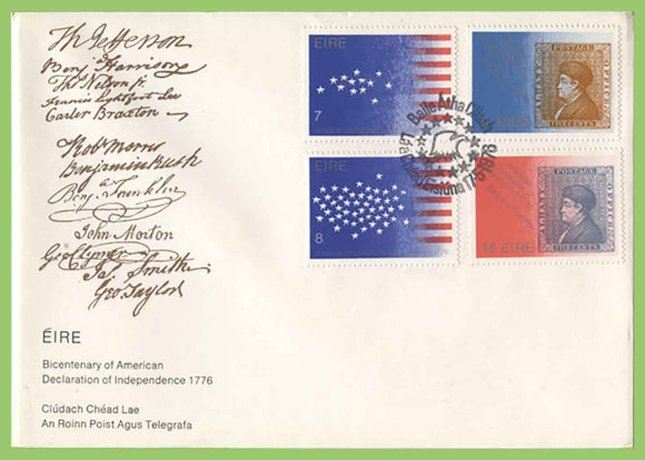 Ireland 1976 Bicentenary of American Revolution set u/a First Day Cover