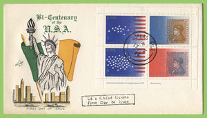 Ireland 1976 Bicentenary of American Revolution miniature sheet u/a First Day Cover (Durlas)