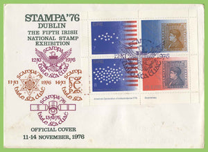 Ireland 1976 Bicentenary of American Revolution M/s on Stampa Exhibition cancel cover