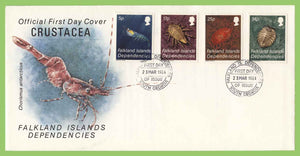 Falkland Island Dependency   1984 Crustacea set on First Day Cover, South Georgia