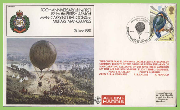 G.B. 1980 100th Anniversary, Manned Carryting Balloons, Flown RAF FF17