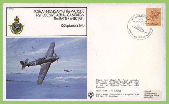 G.B. 1980 40th Anniversary, Battle of Britain, Flown RAF FF20