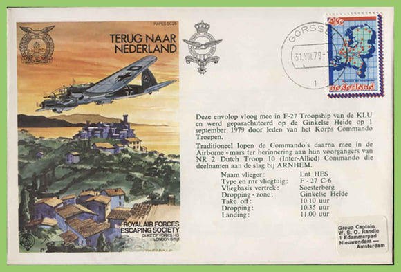 Netherlands 1979 Raf Escaping Society flown Cover RAFES SC25