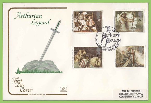 G.B. 1985 Arthurian Legend set on Cotswold First Day Cover, Glastonbury