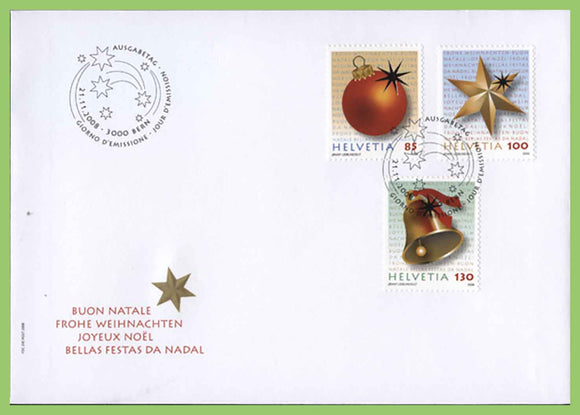 Switzerland 2008 Christmas set on First Day Cover