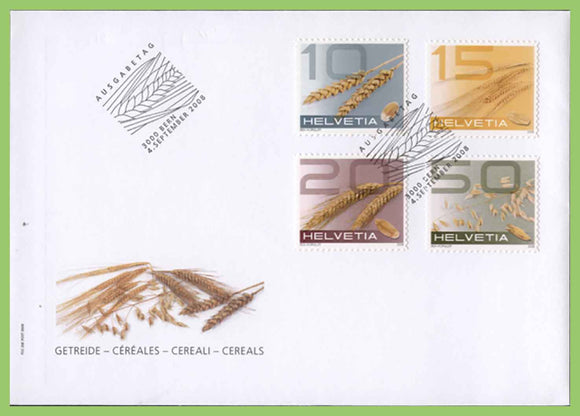 Switzerland  2008 Cereals self adhesives set on First Day Cover