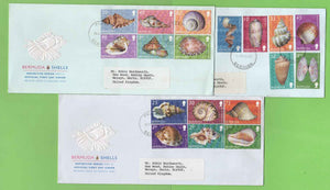 Bermuda 2002 Shells set on three First Day Covers