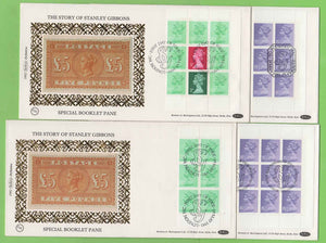 G.B. 1982 The Story of Stanley Gibbons booklet panes on four First Day Covers