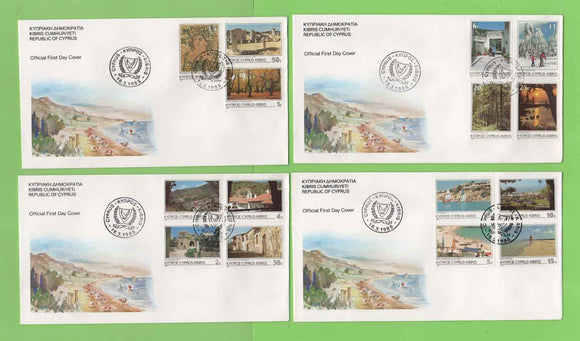 Cyprus 1985 Scenes & landscapes definitive set on four First Day Covers