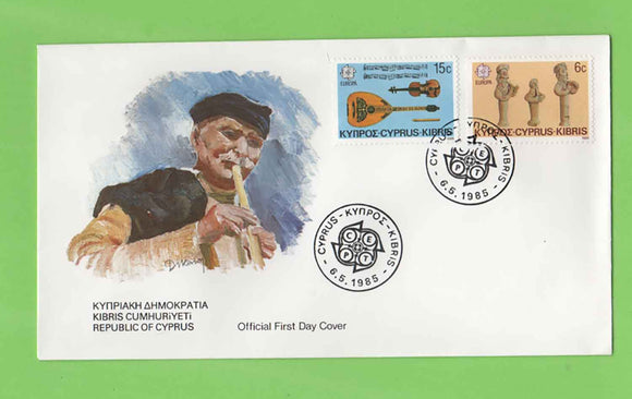 Cyprus 1985 Europa, Music set on First Day Cover