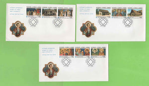 Cyprus 1987 Churches set on three First Day Covers