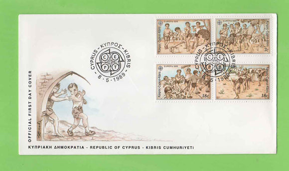 Cyprus 1989 Europa. Children's Games set on First Day Cover