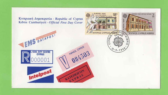 Cyprus 1990 Europa. Post Office Buildings set First Day Cover