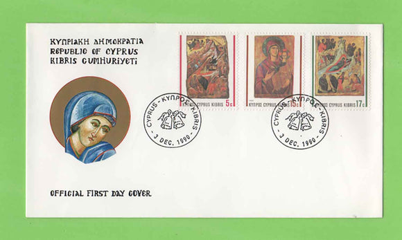 Cyprus 1990 Christmas 16th-century Icons set on First Day Cover