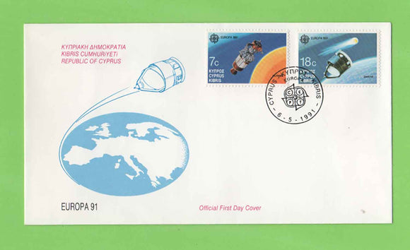 Cyprus 1991 Europa. Europa in Space set on First Day Cover