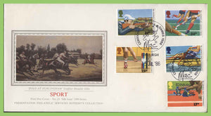 G.B. 1986 Commonwealth Games set on PPS silk First Day Cover, MAC Edinburgh